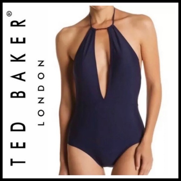 Ted Baker London Other - NWT $149 TED BAKER NAVY HALTER SWIMSUIT Size 8